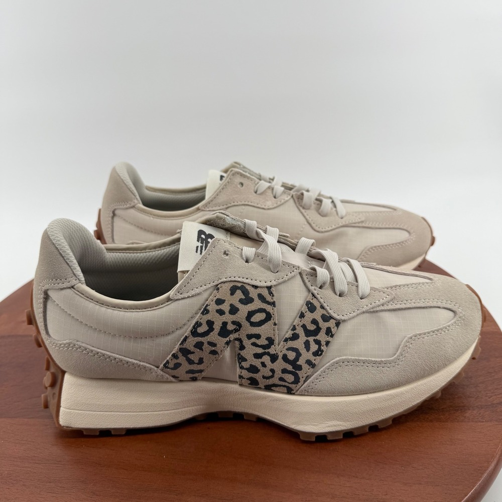 New Balance 327 Sneakers Beige Black Leopard Print MS327ANA Men 10.5 Women 12